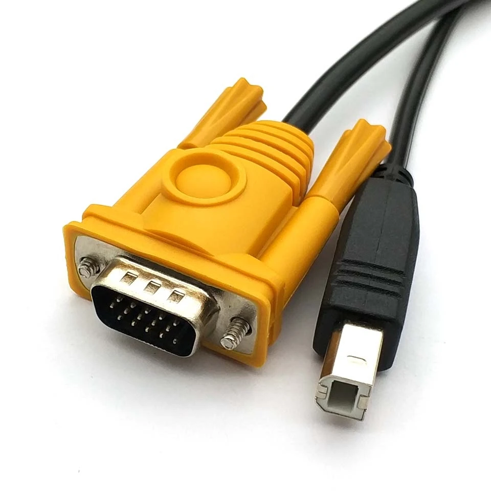 KVM двойной линии USB кабель для печати + VGA Кабельный коммутатор выделенный кабель|Запасные части| |