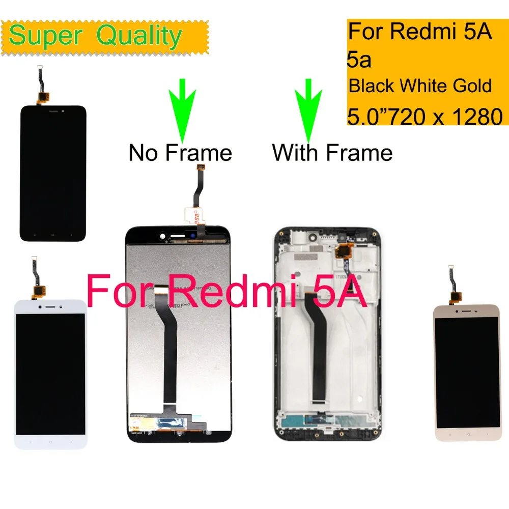 

10Pcs/lot For Xiaomi REDMI 5A LCD Display monitor Touch Screen Digitizer Sensor Pantalla monitor LCD Assembly With Frame 5.0"