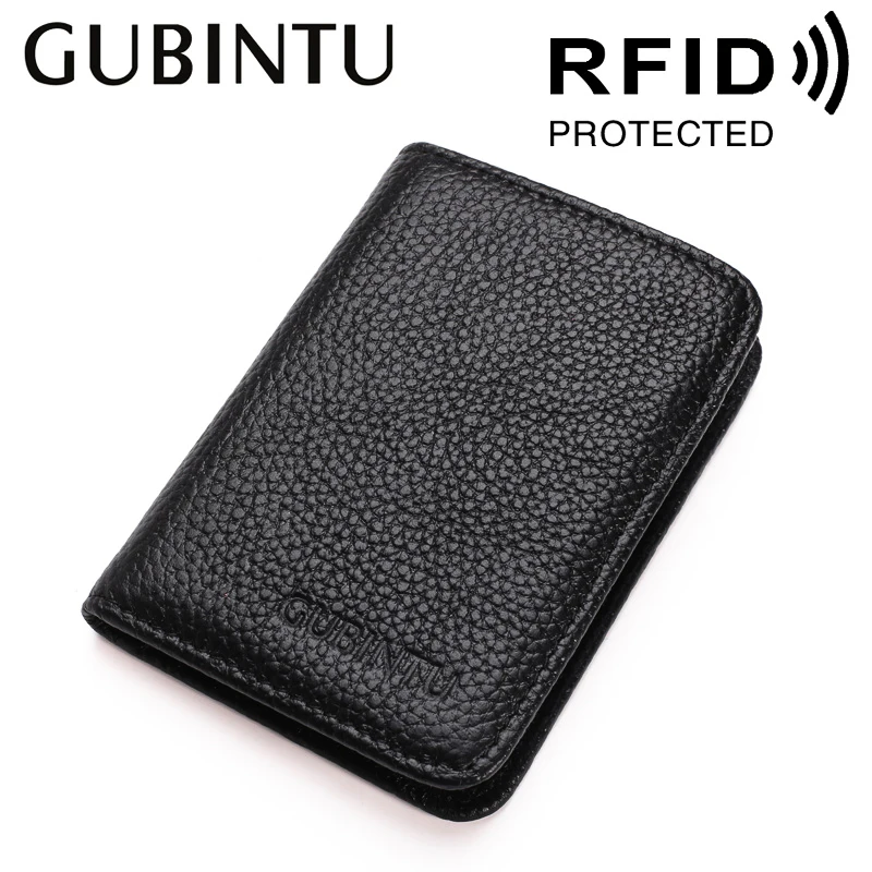 Роскошные тонкие мужские кошельки ID/кредитный держатель для карт Blcking RFID кошелек