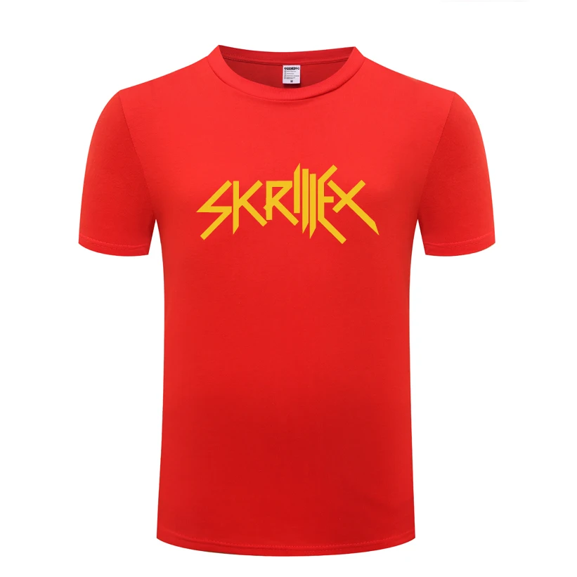 Мужская футболка с надписью Music Rock DJ Skrillex повседневная хлопковая коротким