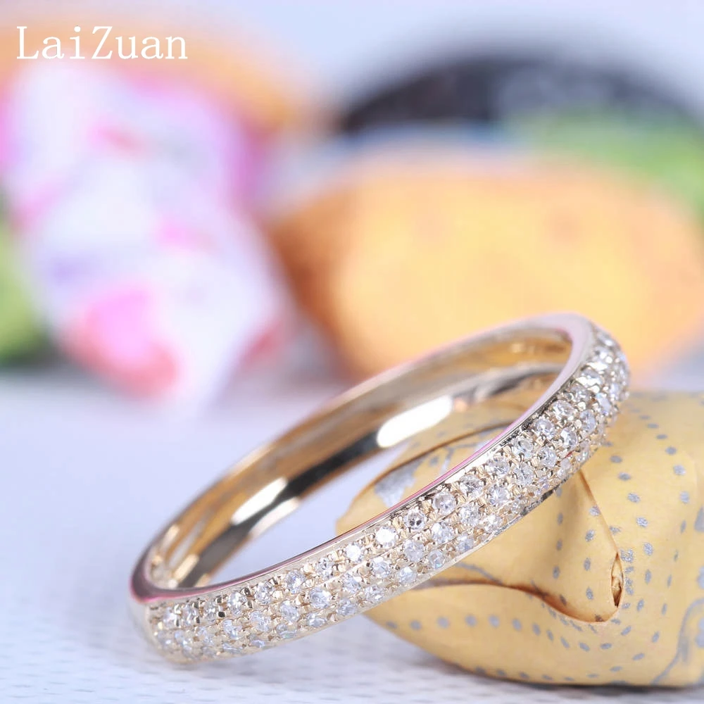 LaiZuan твердое 10k желтое золото сертифицировано круглой 0.2ct подлинные натуральные