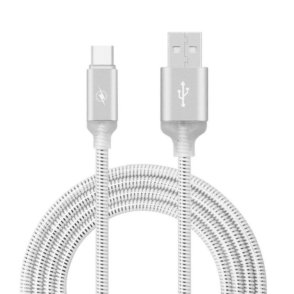 Усиленный 1 м Micro USB кабель Type C металлический зарядный для передачи данных (1