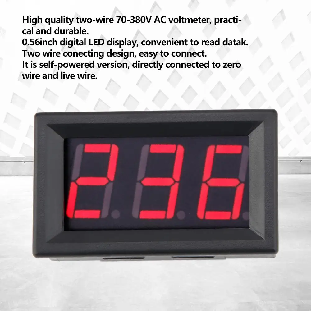 

LED Digital Voltmeter Digital Voltmeter 0.56inch Two Wire AC 70-380V Digital LED Display Voltage Meter