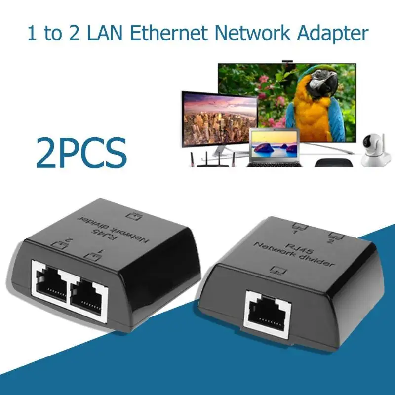 2 шт RJ45 Сплиттер от 1 до Женский LAN Ethernet сетевой кабель делитель адаптер для