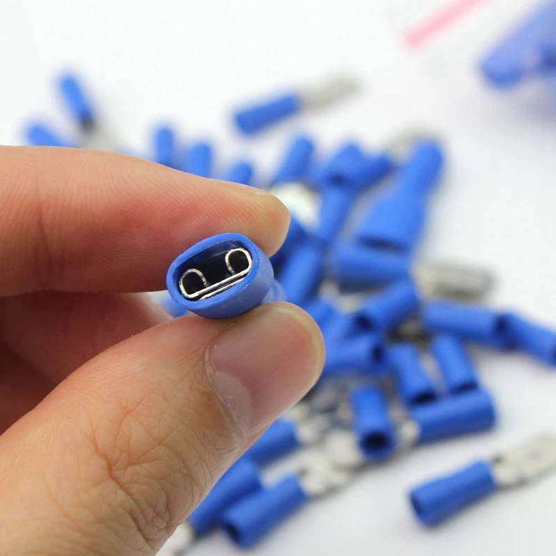 Синий женский мужской изолированный провод разъем электрический обжимной