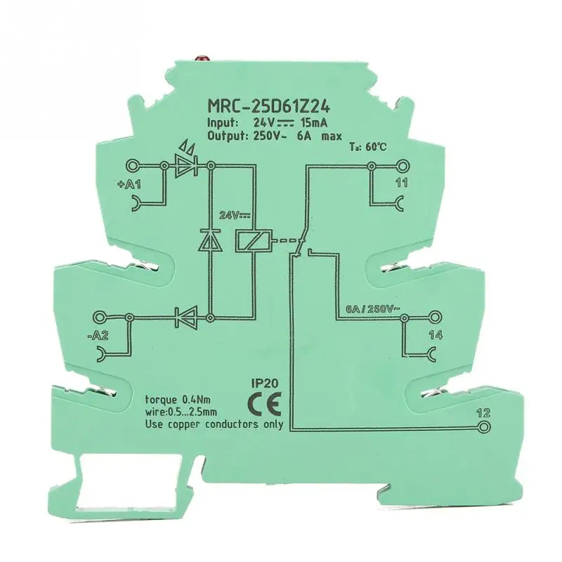 

MRC-25D61Z24 ультратонкий релейный модуль ультратонкий вход DC24V выход AC250V 6A PLC релейный выходной модуль платы реле