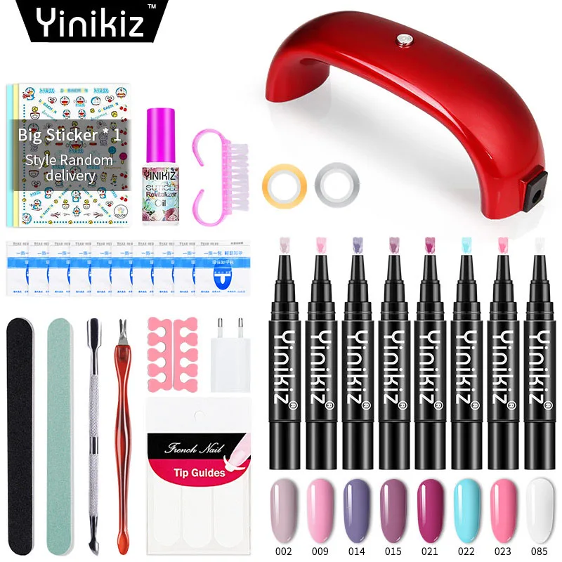 Yinikiz UV набор гелей для ногтей гель One Step Polsih ручка светодиодная УФ лампа