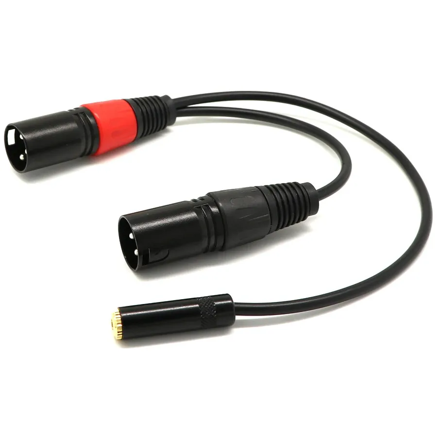 Top Deals 3.5mm socket (female) to 2x XLR male 20cm |