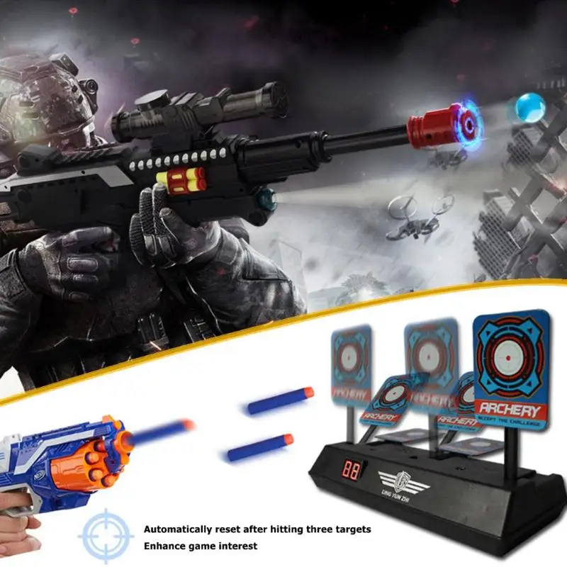 Электрическая игрушка для стрельбы высокоточная Nerf с подсветкой и автосбросом |