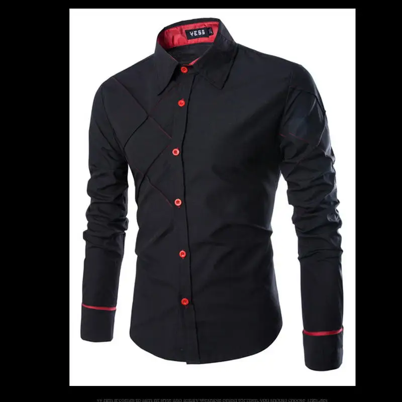 Новая модная брендовая мужская рубашка Camisa Masculina с длинным рукавом Корейская