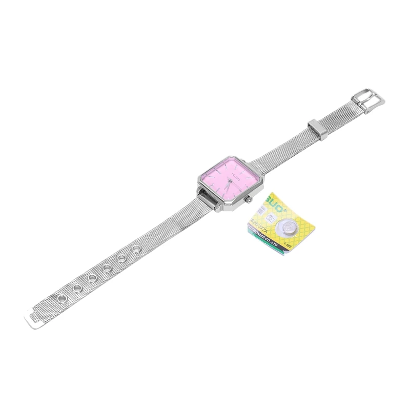 Ulzzang кварцевые часы из нержавеющей стали Ms. Sleek минималистичные Ретро квадратные