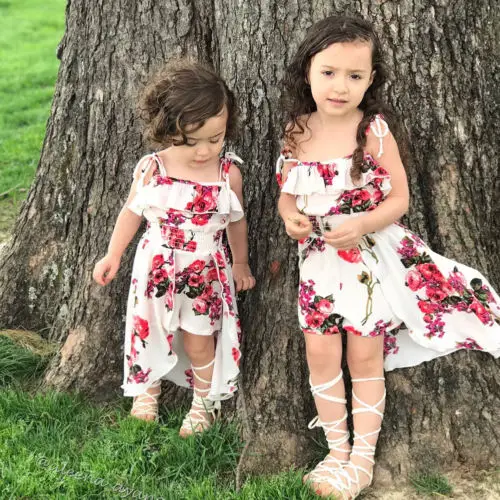 2019 New Princess Floral Dress Toddler Kid Baby Girl Off The Shoulder Romper Jumpsuit Playsuit Dresses Children Summer Sundress | Детская