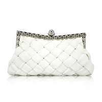 white satin bridal evening prom clutch handbag purse