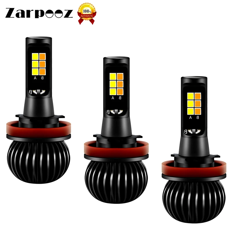 Zarpooz 2x Светодиодный лампочки белого и желтого цвета Цвета противотуманных фар H1 H3