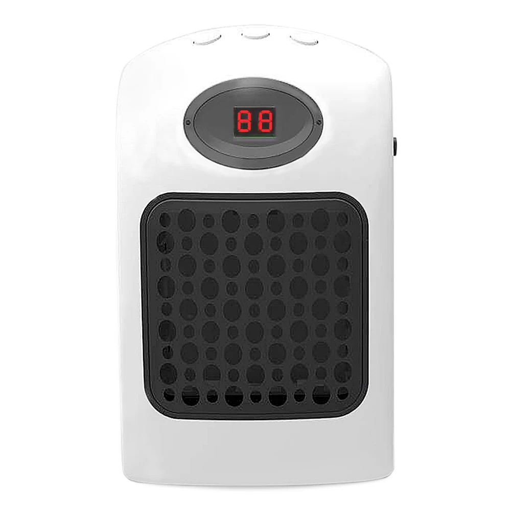 Mini Wall-Outlet Portable Office Home Heater Ceramic Heating Adjustable Thermostat And Plug Direction Timer With LED Screen 900W | Бытовая