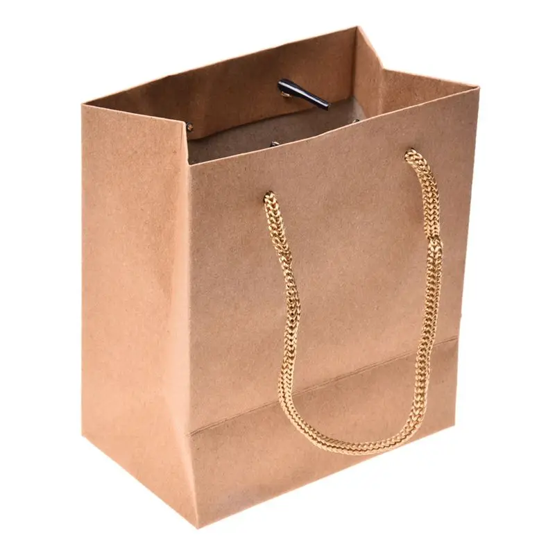 10pcs Paper Gift Jewelry Party Bag Food Carrier Bags - Brown | Дом и сад