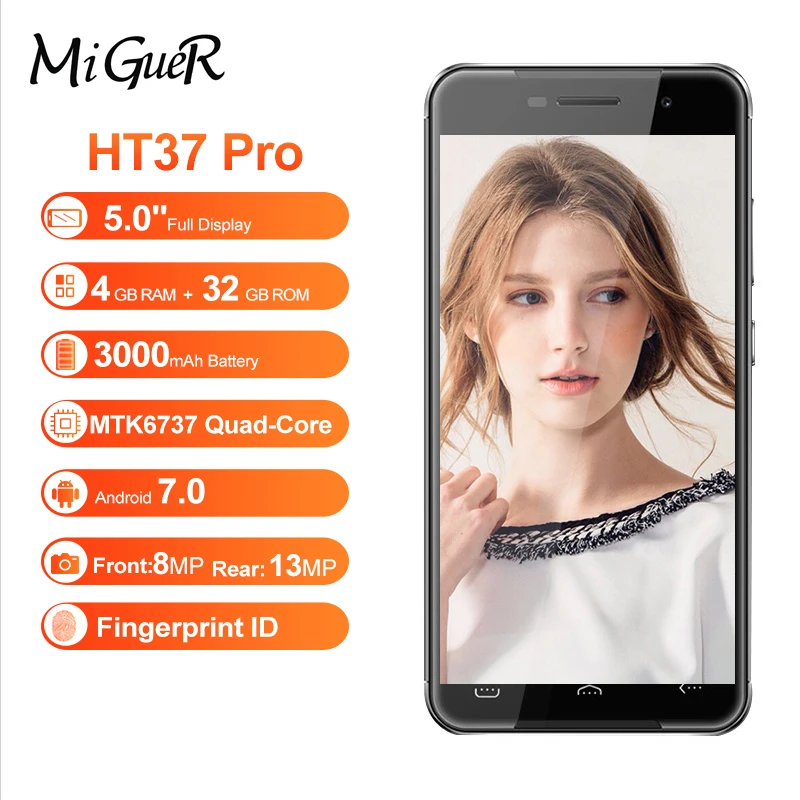 HOMTOM HT37 PRO 5 0 дюймов мобильный телефон 3 ГБ ОЗУ 32 Гб ПЗУ Android 7 MTK6737 четырехъядерный 13