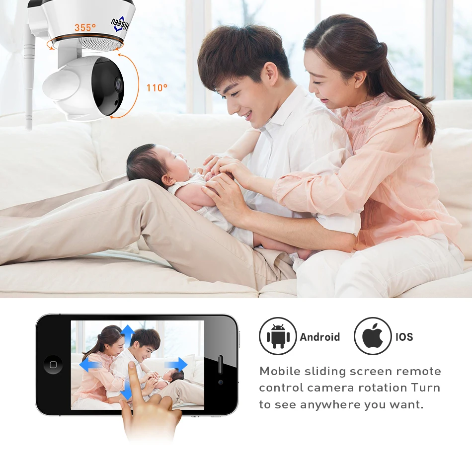 Hiseeu 1080 P ip камера 2MP WiFi беспроводная безопасность мониторинг видеонаблюдение