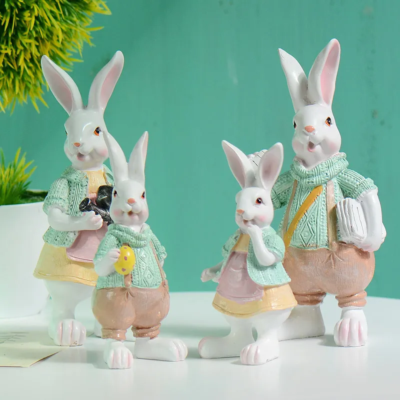 Мультфильм кролик смолы украшения кролика миниатюрные фигурки стол аксессуары
