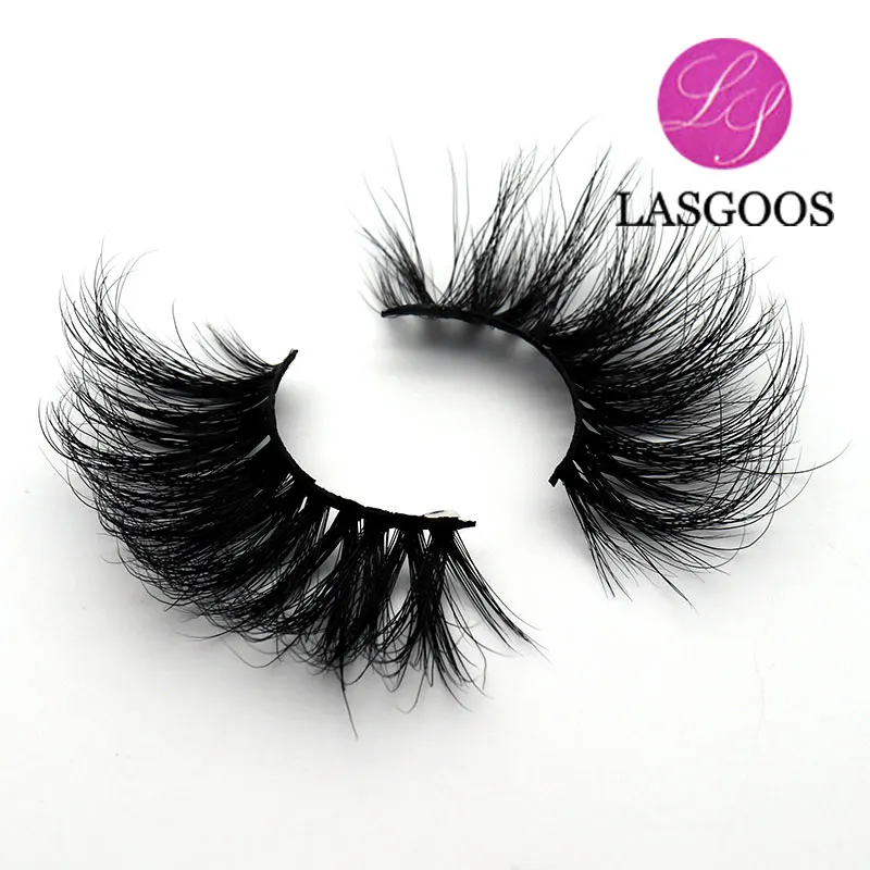 LASGOOS 27 мм перекрещивающиеся норковые спутанные 3D накладные ресницы