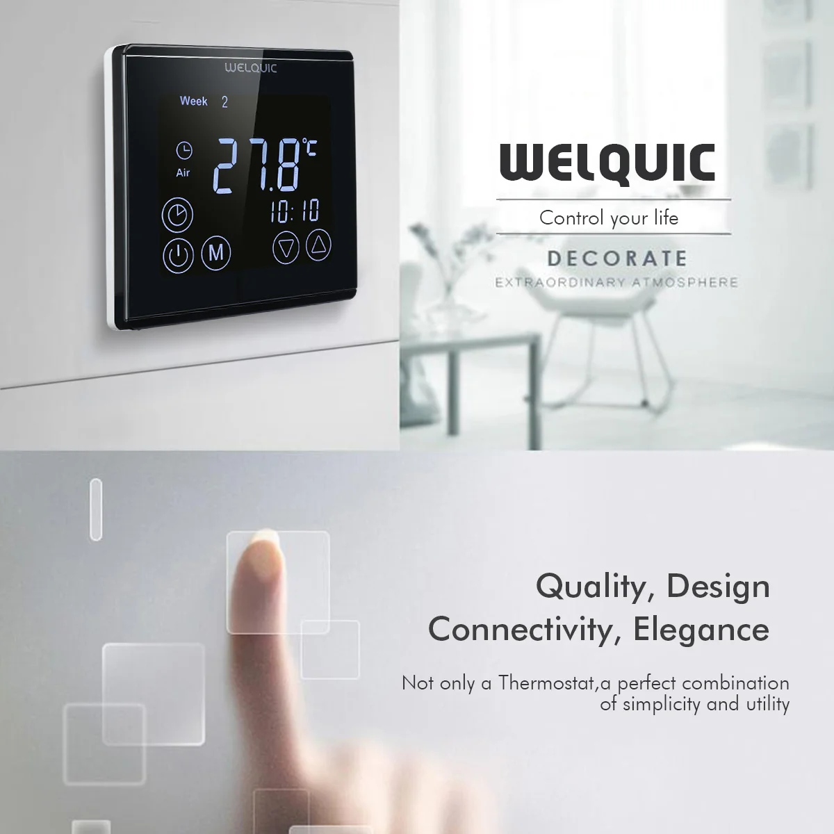 2X Welquic C19.H3 16A ЖК-дисплей термостат бытовые Термометры Еженедельный