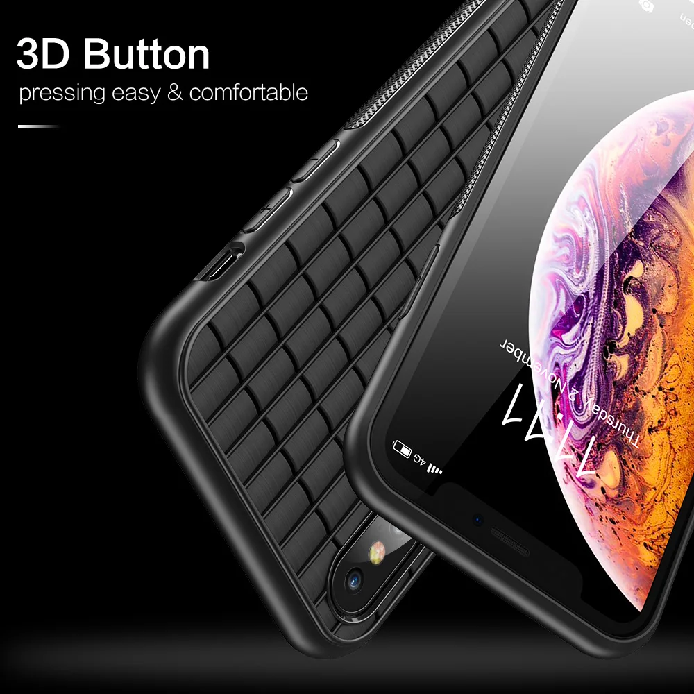 Мягкий ТПУ чехол KISSCASE для iPhone X XR XS MAX тканая сетка супер тонкий силиконовый |