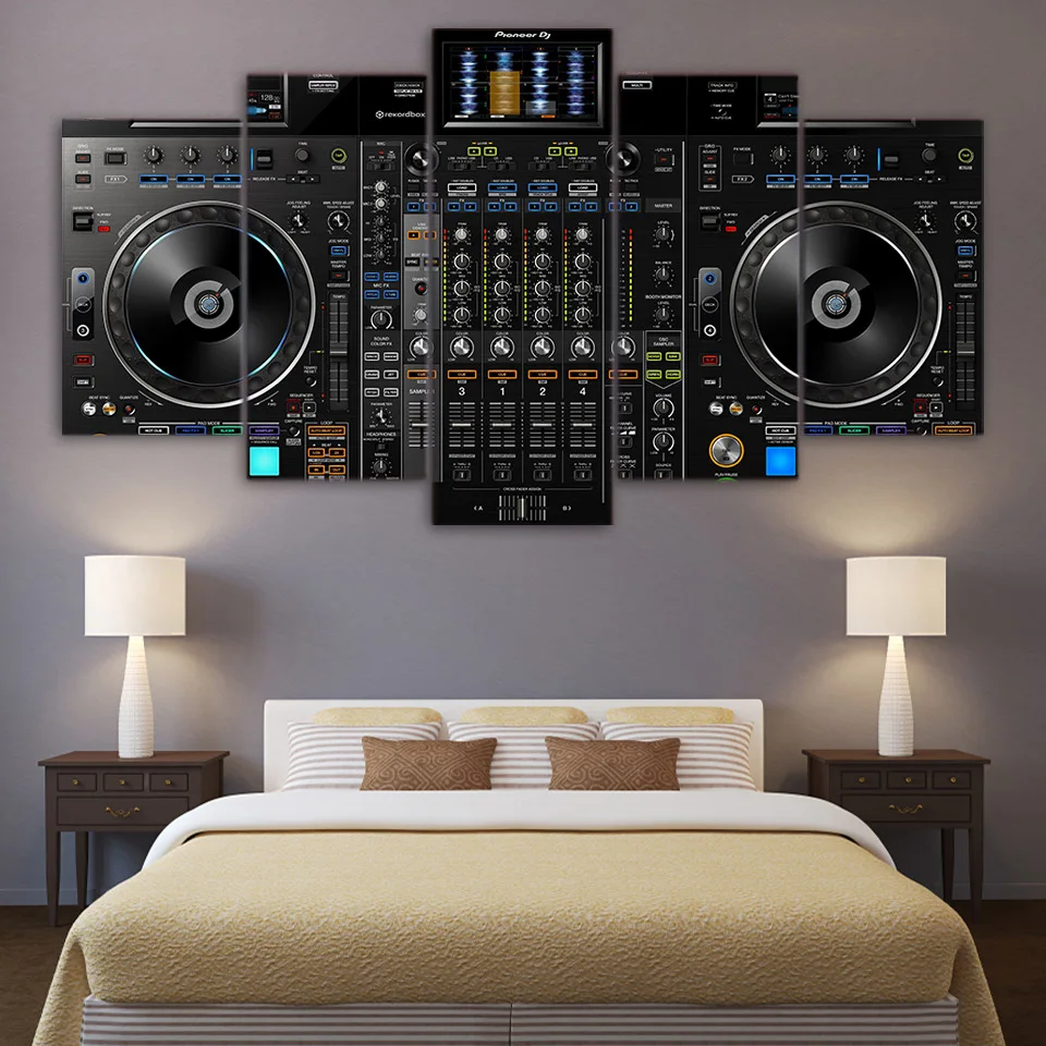 Картина на холсте домашний Декор 5 шт. DJ музыкальный плеер картины HD печать