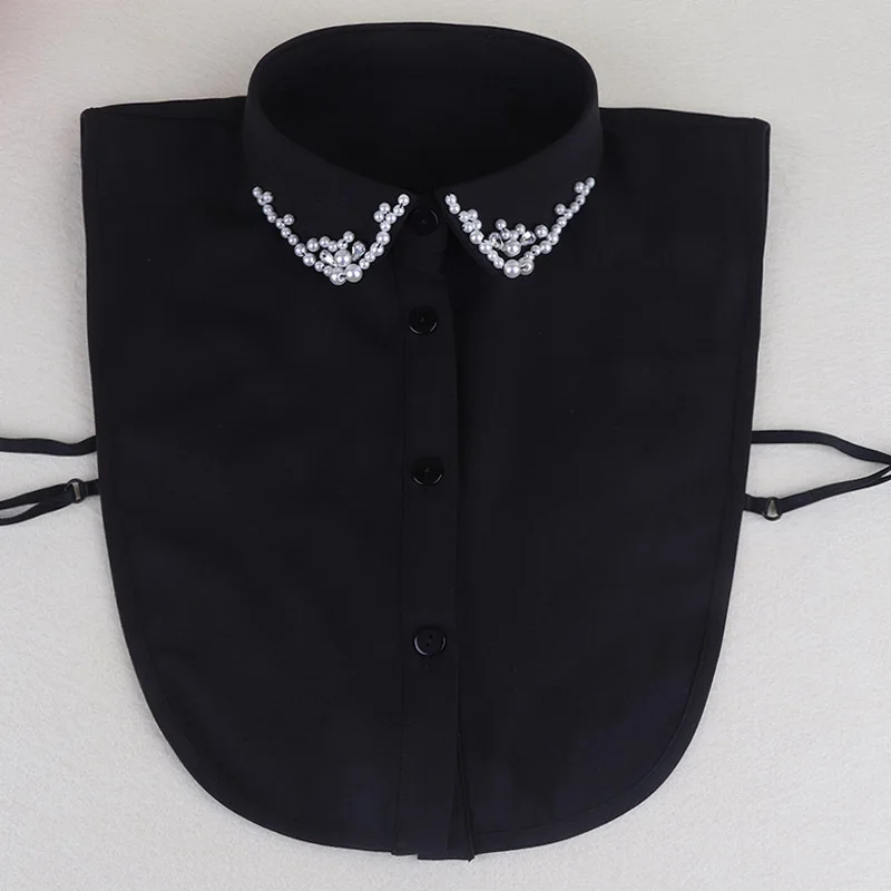 

New Pattern Dickie Shirt Sweater Decoration Lead Nail Pearl Butterfly Dickie Woman Removable False Collar Detachable Wholesale