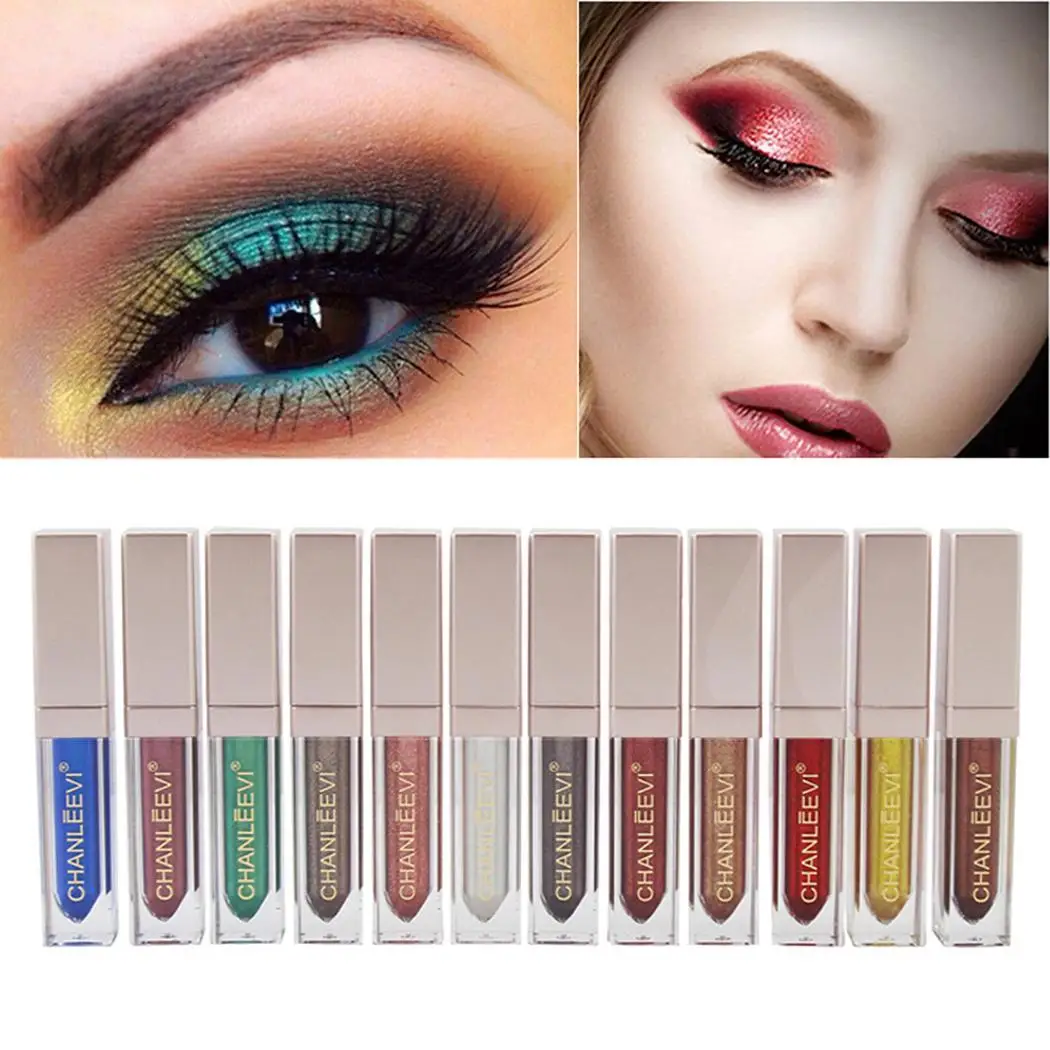 Одноцветные тени для век ABS блестящая жидкая Eye Up 12 новые косметические цвета |
