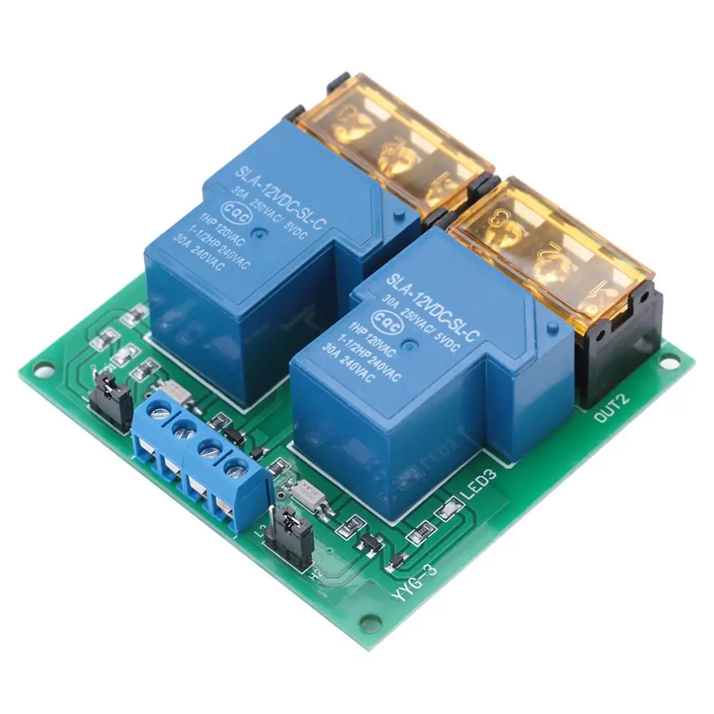 30A YYG 3 DC 5V/12V/24V высокое Мощность 2 х канальный релейный модуль двунаправленный