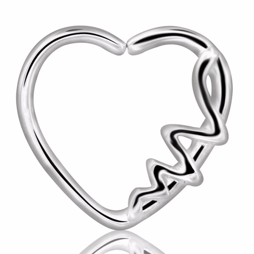 2 шт. сексуальное циркониевое кольцо в виде сердца для носа женщин уха хряща