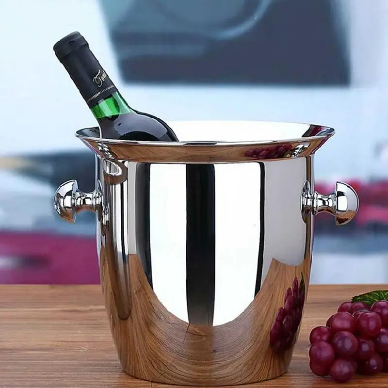 

2L/3L Stainless Steel Thickened Red Wine Ice-pail Cooler Box Thickening Champagne Bucket Ice Bucket Wine Cooler For Hotel Bar