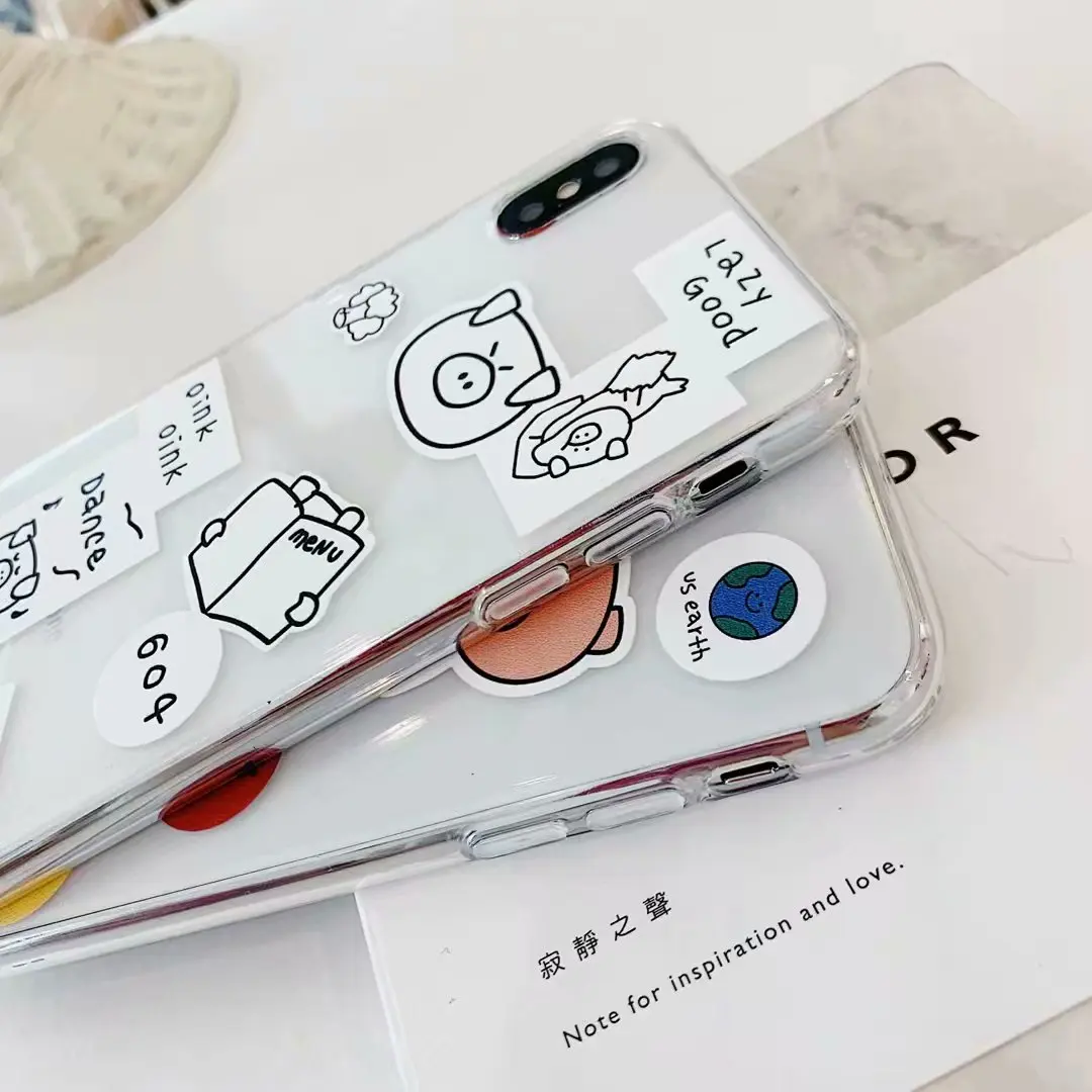 Чехлы 3CPizai для iphone 8 7 6s Plus милый мультяшный медведь свинья Apple Xs max Xr X мягкие