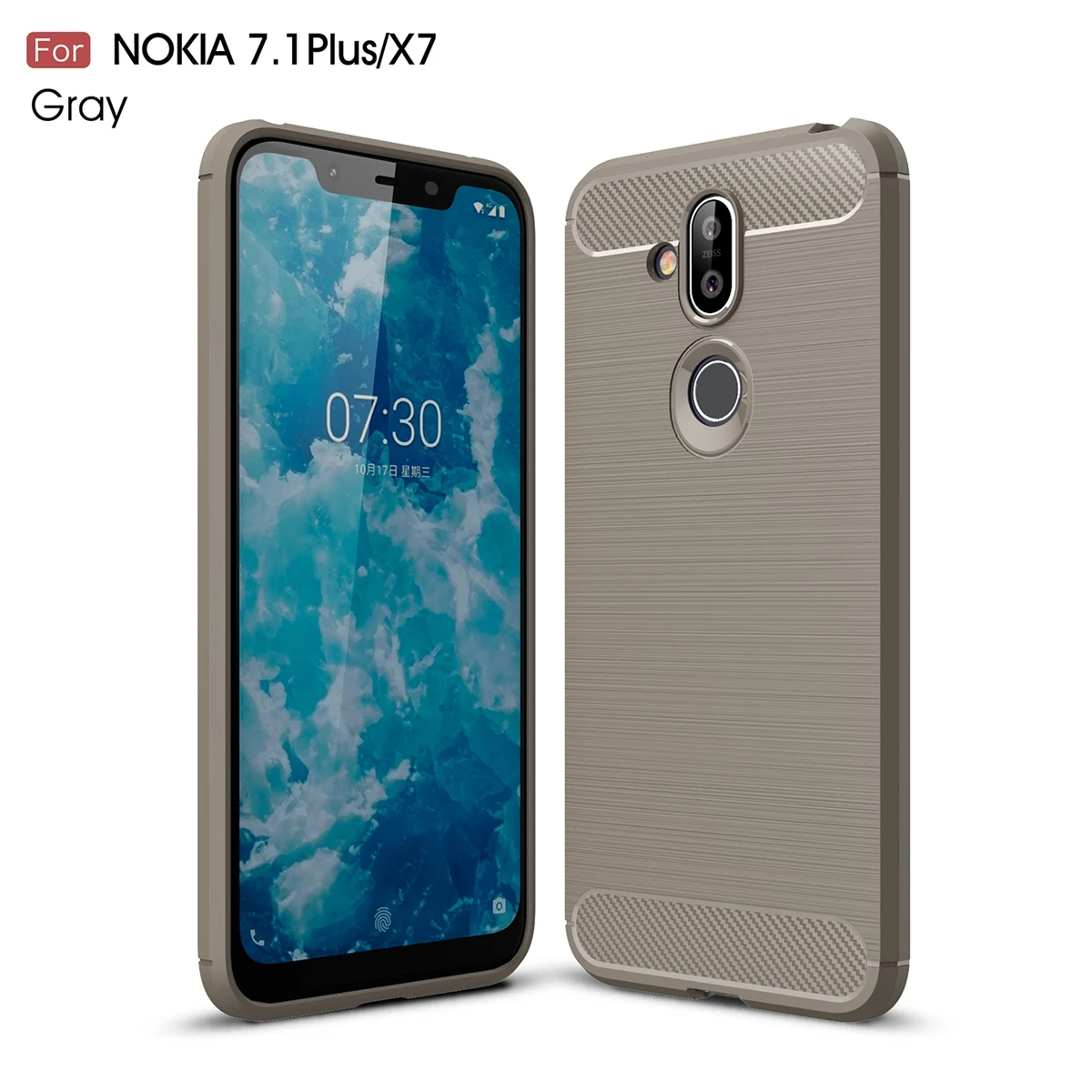 CASEWIN For Nokia 8.1 7.1 Plus (Nokia X7) Back Case Slim Carbon Fiber Phone Anti-Scratch Protective Cover |