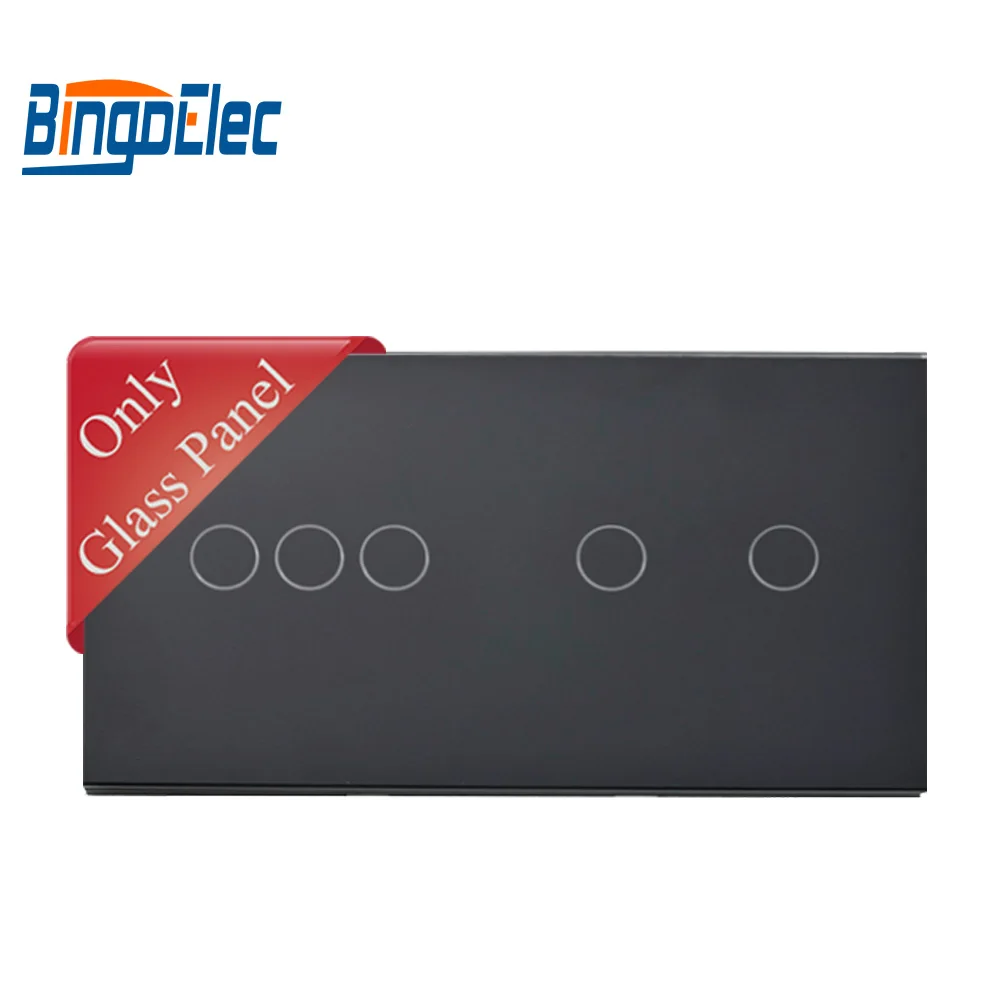 Стеклянная панель Bingoelec из закаленного хрусталя роскошная 3 банды с 2 бандами 86*157