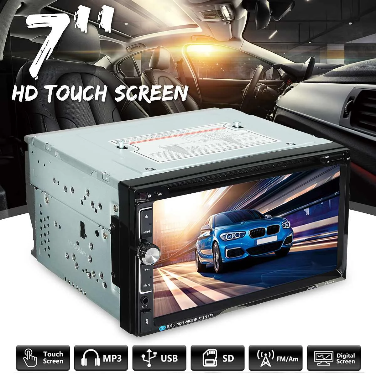 7 дюймов 2 Din 52 Вт* 4 Универсальный автомобильный стерео DVD радио плеер bluetooth FM MP3 MP4 Радио Aux развлечения мультимедийный плеер
