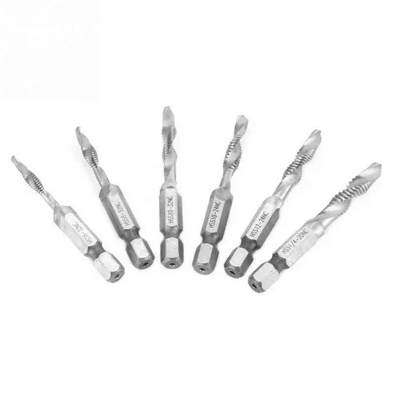 6 шт. Высокоскоростная сталь 1/4 &quotс шестигранным хвостовиком Комбинированный