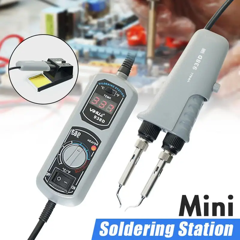 938D Портативный мини пинцеты паяльная станция 110V 220 В YIHUA Пинцет паяльник для