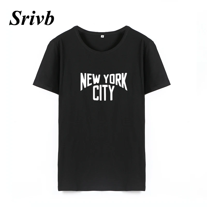 Srivb Нью-Йорк музыка панк рок tumblr футболка Женская корейская мода буквы Футболка