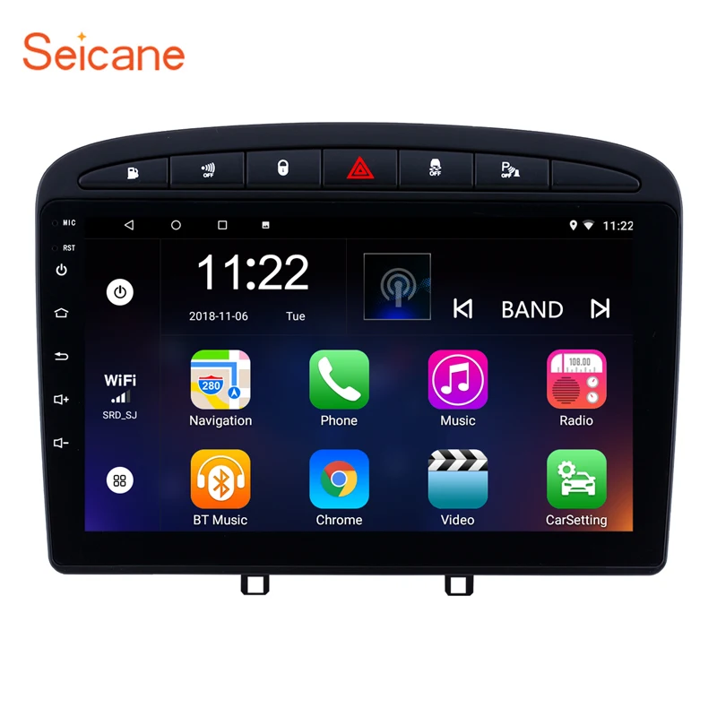 Автомобильный мультимедийный плеер Seicane Android 10 0 2Din для 2010 2011 2012 2013 2014 2015 2016 PEUGEOT 408