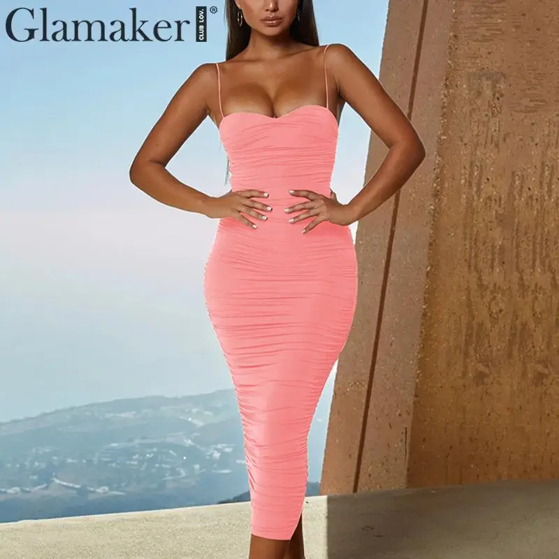 Женское платье миди Glamaker черное винтажное облегающее без рукавов для отдыха