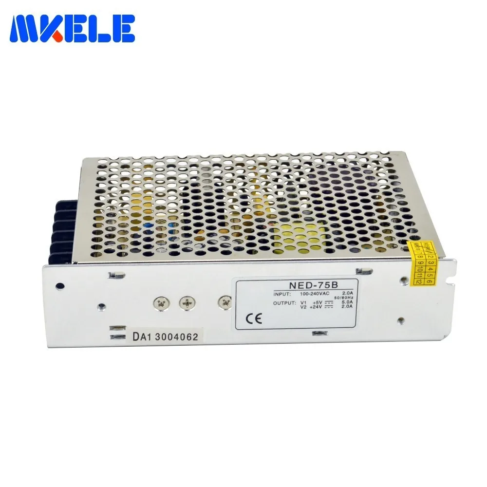 Высококачественный NED 75A 5V 7A 12V 3A импульсный источник питания с двумя выходами