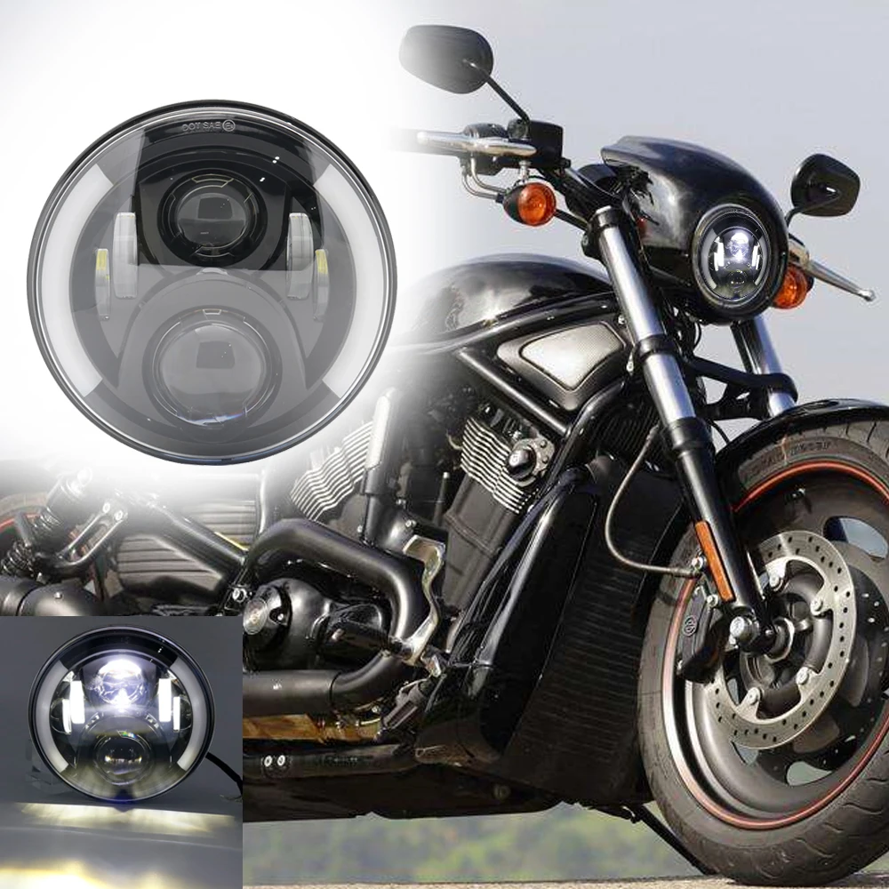 Фара головного света мотоциклетная светодиодная 7 дюймов H4 для Harley Davidsion Softail Fat Boy|