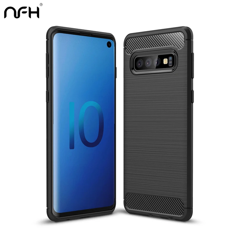 Чехол из ТПУ с рисунком углеродного волокна для Samsung Galaxy S10 S 10E Lite Plus мягкий