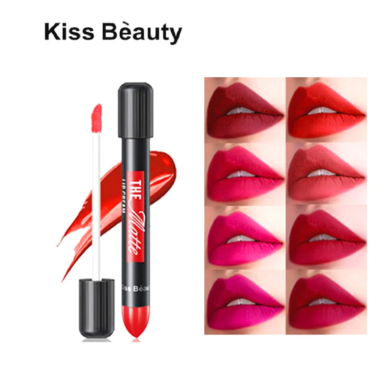 KISSBEAUTY Matte Lipgloss Long Lasting 24 Hour Waterproof Moisturizer Women Fashion Lipstick Cosmetic 12 Color Wholesale | Красота и