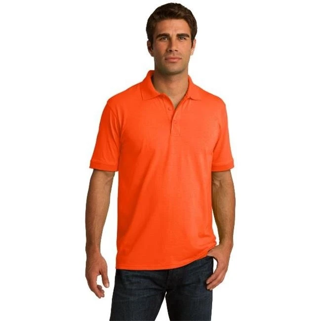 Порт и компания KP55T Мужская Core Blend Jersey Knit Polo T Shirt сигнального оранжевого цвета 2XL