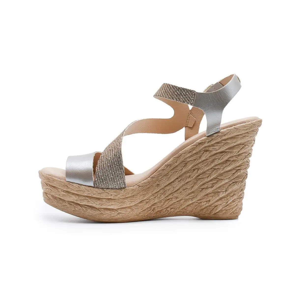ZAPSHOP WOMAN SKIN SANDALS CUNA 100% сделано в Испании. Мод. ZP9215 с зигзагообразным