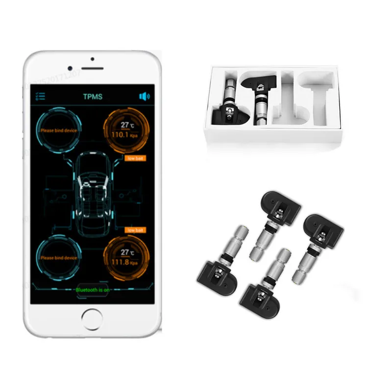 Прямоугольник шин давление мониторы системы с 4 внутренних датчики Bluetooth низкой