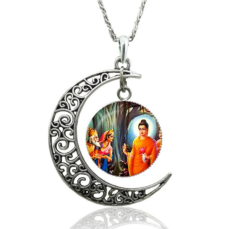 Буддистское ожерелье с полумесяцем Будда ювелирные изделия подвесная цепочка