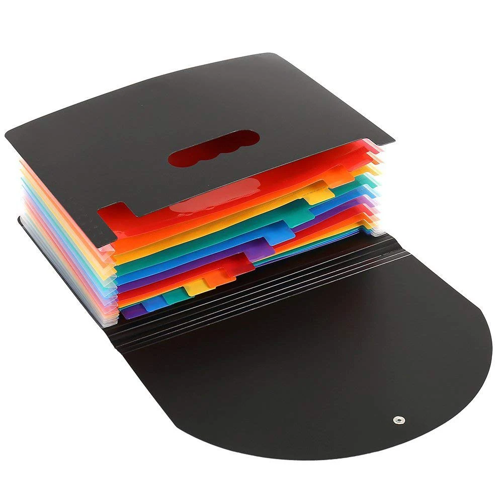 13 Pockets Expanding Files Folder A4 Expandable Portable File organizerMulticolour Stand Plastic Business Organizer Box | Канцтовары для